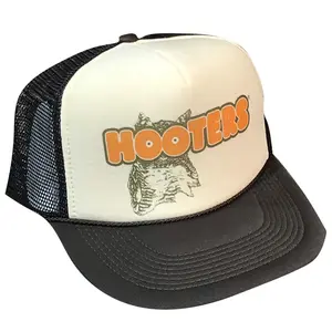 Hooters Trucker Hat | Adjustable Trucker Foam Black Hat | Trendy Trucker Mesh Hat | Retro Vintage Trucker Hat | Snapback Hat Mans
