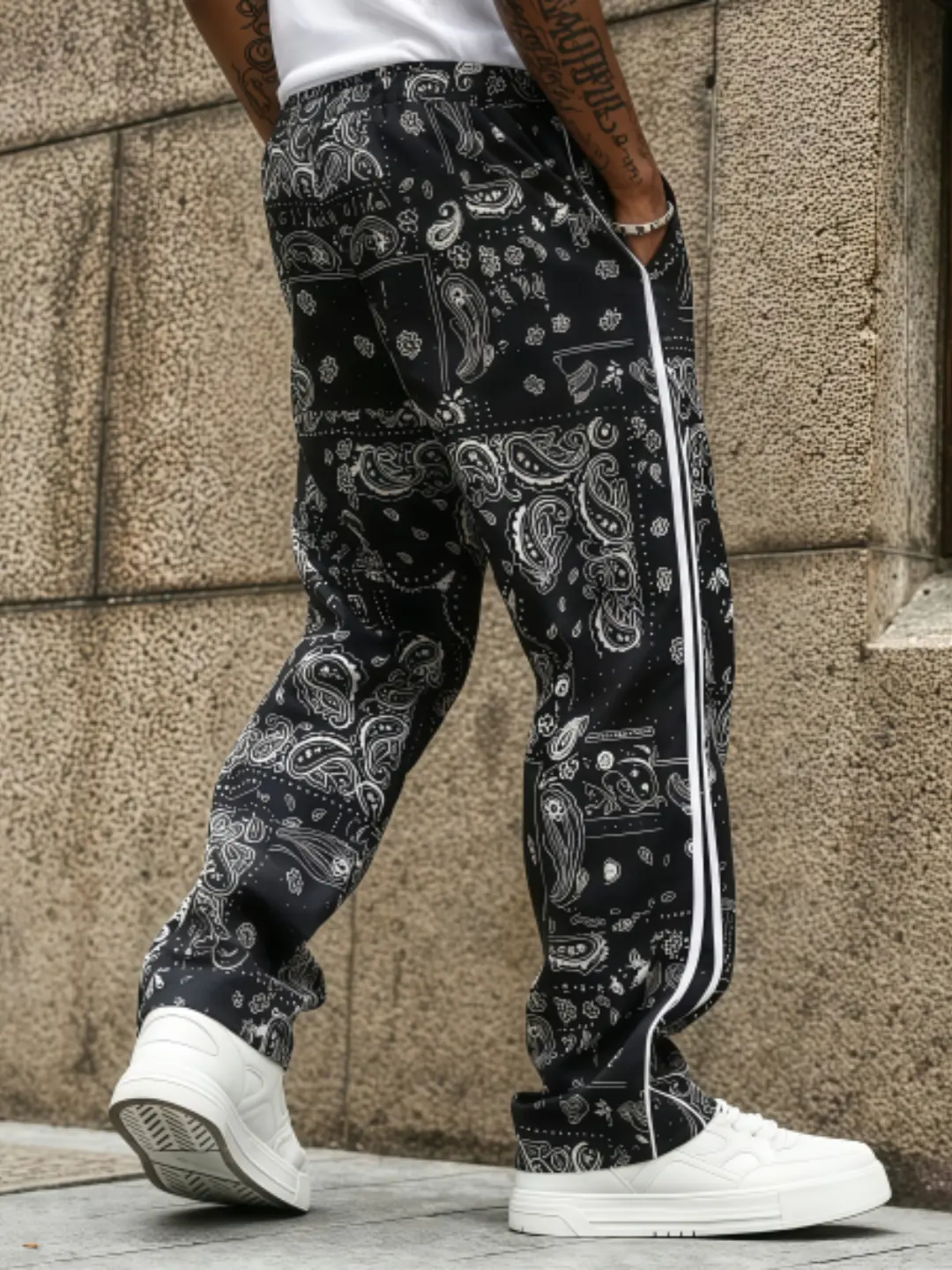 Men's Oversized Graphic Baggy Sweatpants - Y2K Skater Loose Streetwear Track Pants