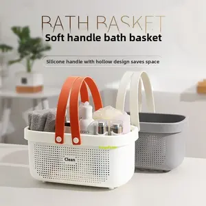 Portable Shower Caddy, Plastic Bath Basket for Students, Bathroom Organizer for Toiletries, Shampoo and Shower Supplies