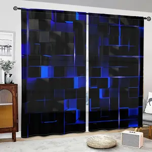 1 Set of 2 Pieces Modern Art Decor Living Room Curtains, Semi-Blackout Sheer Curtains, Bedroom Sheer Curtains, Home Living Room Decor Curtains