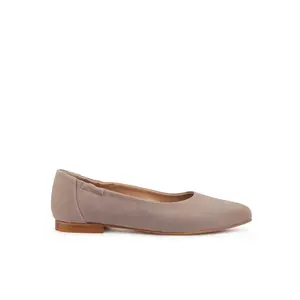 Mara Suede Ballet Flats Taupe - Last Chance