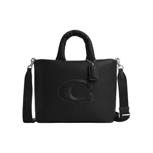 COACH Pillow 34 Tote Bag with Large C Logo and Zipper Closure in Smooth Leather for Women