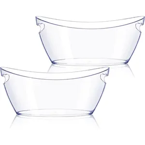 2 PCS Thickened Ice Bucket for Parties, Beverage Tub for Mimosa Bar Supplies, Ideal for Champagne Beer Sparkling Wine Cocktails (5.5L, 16.5 * 7.3 * 6.8inch)