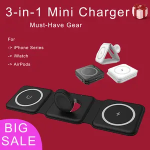 Charging Station for iPhone 15/14/13/12/ Series,for iWatch,for AirPods (Black)