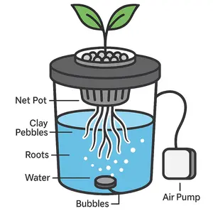 5 Gallon HydroTechh Hydroponic Kit (DWC)