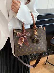 Luxury Floral Bucket Bag, Elegant All-Over Print Tote, Fashionable Patterned Bag, Large Capacity Shoulder Crossbody Bag, Fashionable Lightweight Design, All Seasons