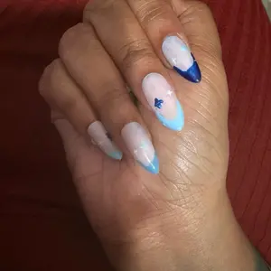 Blue lagoon short almond press ons