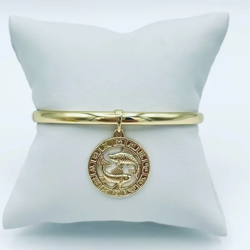 Yudijewerly # 2196 Bangle Piscis zodiac Pendant ( open size)
