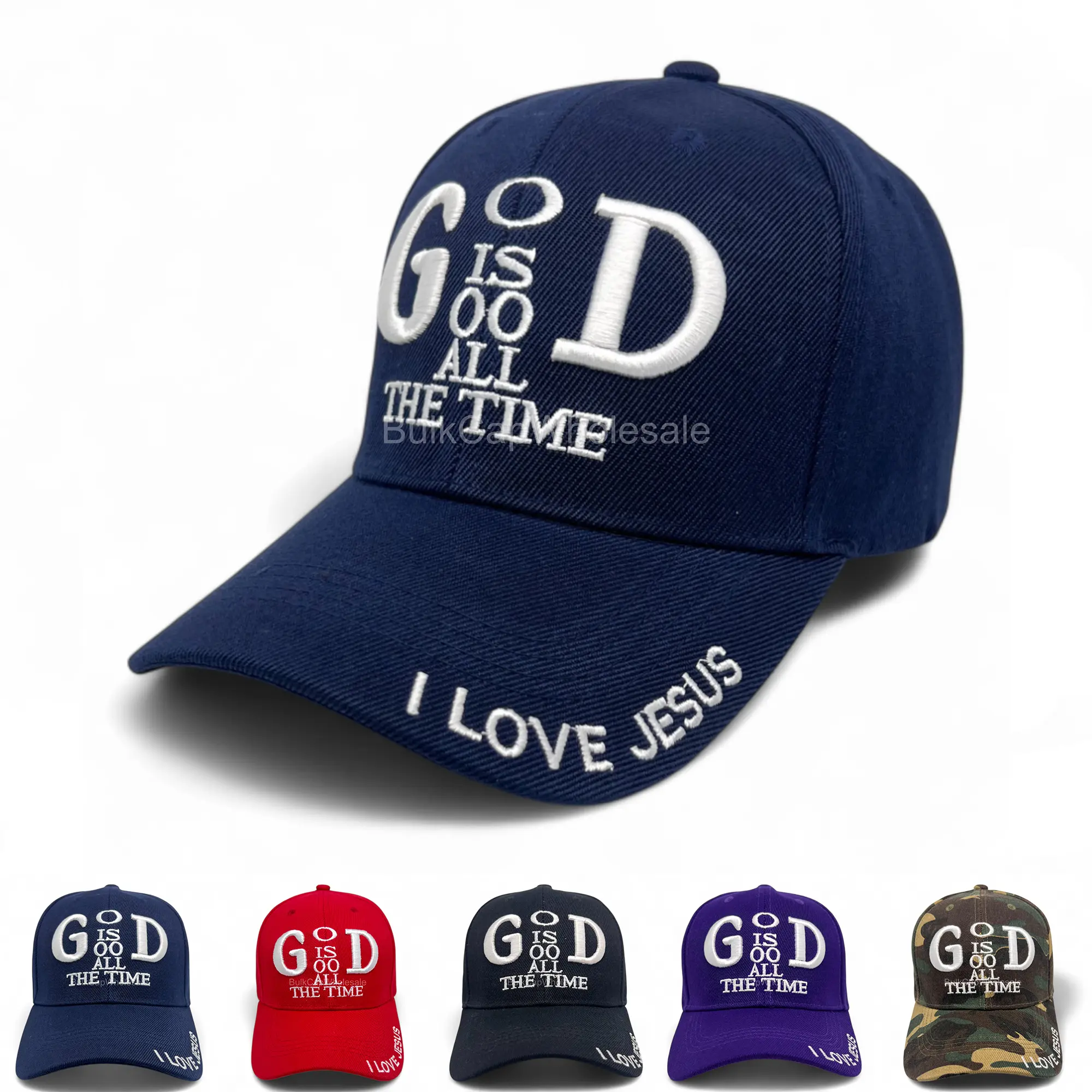 Baseball Cap Mens Adjustable Religious God is Good Jesus Curved Visor Hat Women