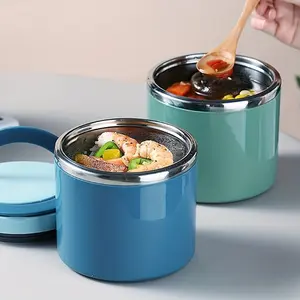 Food Grade Stainless Steel Insulated Lunch Box, Large Capacity Student Office Use, Multi-Layer Portable Thermal Bucket