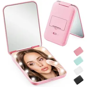 Portable LED Light Makeup Mirror with 1X/3X Magnification HD Clear Imaging Touch Dimmable Lights USB Rechargeable Compact Slim Design for Women Girls Daily Makeup Skincare On-the-Go Touch-Ups