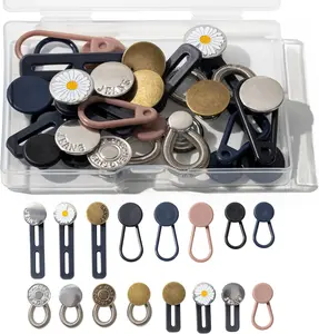 16 count Button Extenders for Jeans, Pants Extender Button for Women Men,  Extenders, No Sew  Waistband  Extender Buttons Metal  for Mens Shirts Jeans Pants