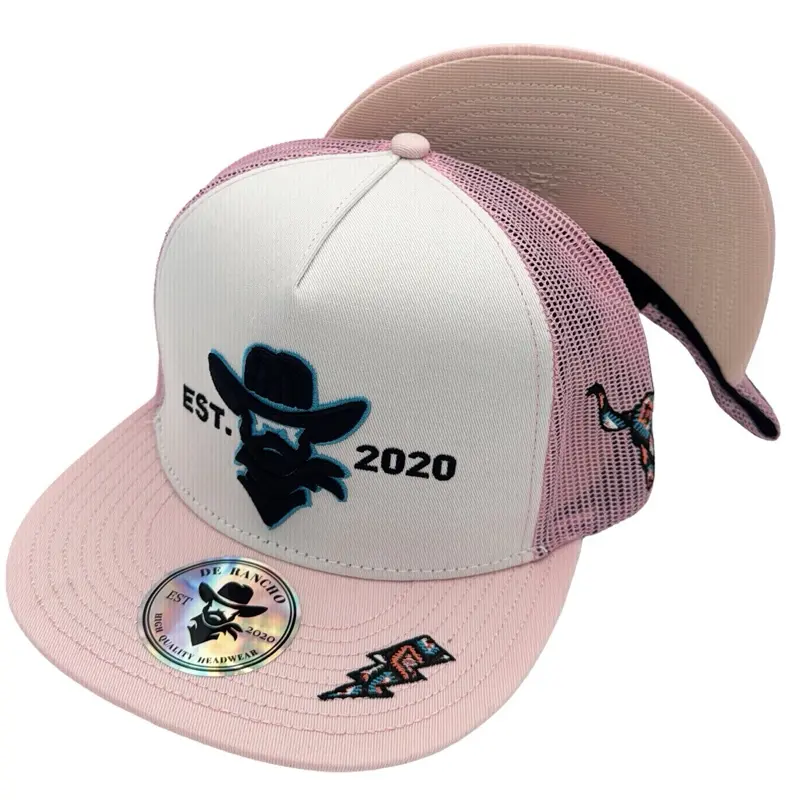 De Rancho Longhorn Hat (White/Pink) DR104