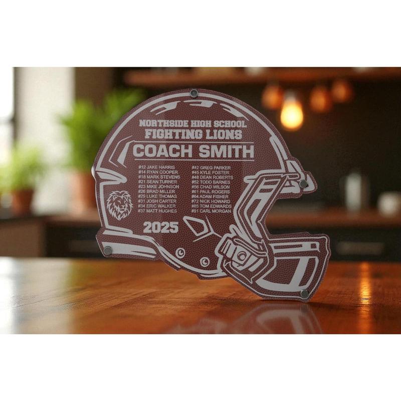 Personalized Football Coach Gift Plaque, Custom Engraved Football Coach Gift, End of Season Banquet Gift for Coaches & Players,