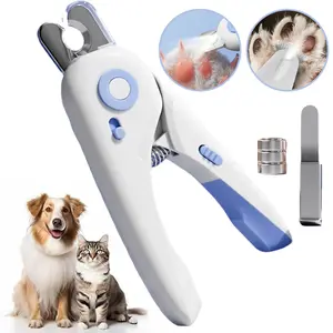 Haus 2-in-1 Dog Nail Clipper & Paw Hair Trimmer Kit with LED Light, Pet Paw Trimmer Rechargeable & Waterproof – Small Dog & Cat Grooming Clippers– Safe for Dogs & Cats low noise pet shaver New Year Gift
