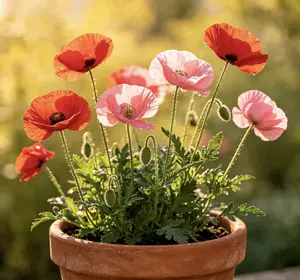 50,000 Pcs Mixed Corn Poppy Seeds Including Red Flanders Poppy, Non-GMO Heirloom, Easy Grow, Vibrant Color Bloom for Garden Wildflower Meadow Landscape