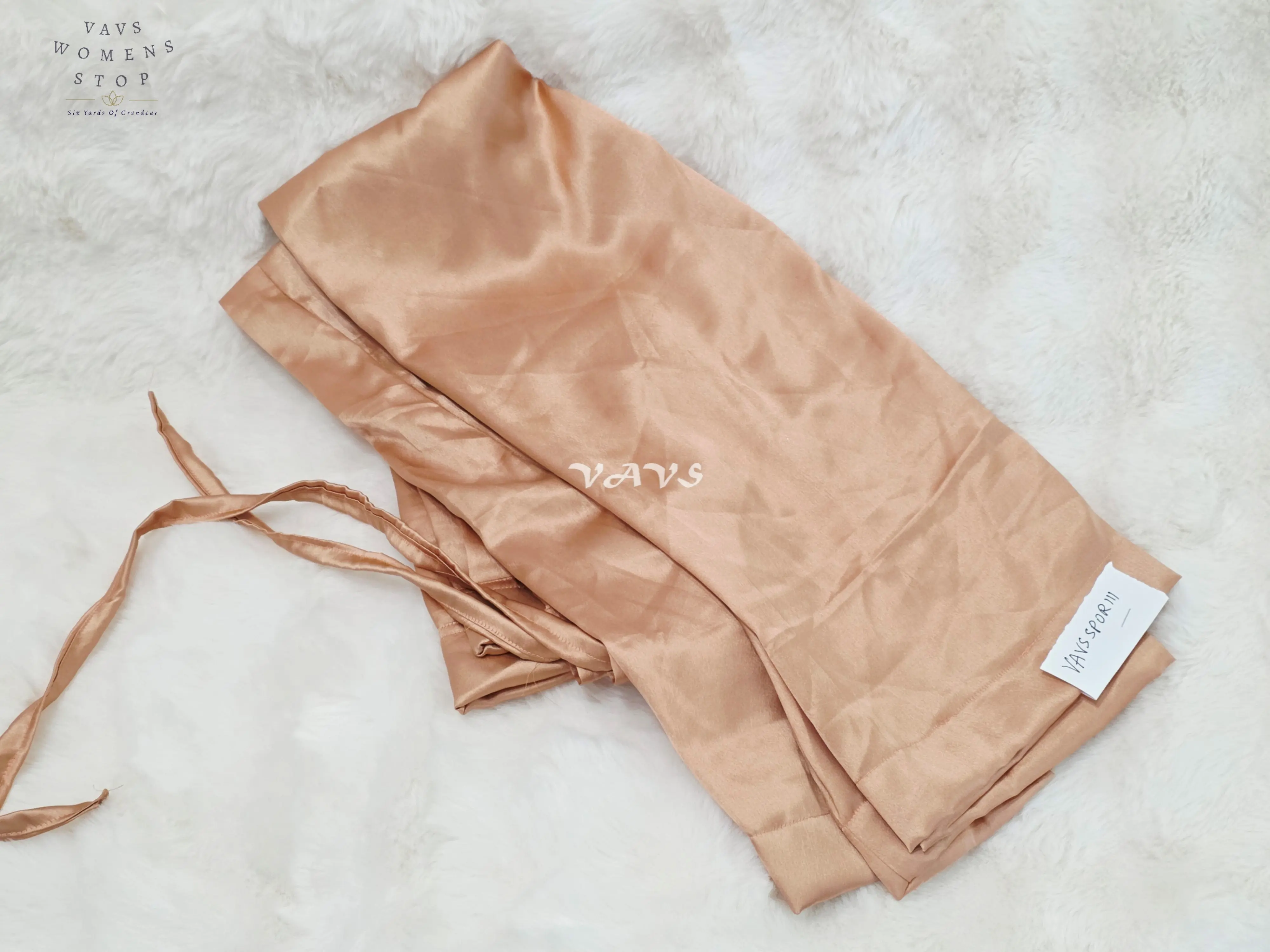 Royal Champagne Peach Customized Satin Petticoat