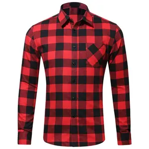 DOKKIA Flannel Shirt Jacket Casual Dress Long Sleeve Buffalo Plaid Checkered Checked Gingham Tartan Regular Fit Tops Outfit Menswear Streetwear