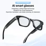 AI Camera Glasses - Classic Square Multifunctional Audio Smart Glasses with Camera, Handsfree 8MP HD POV Recording for Travel, BT Music Player & Calls, Voice Control, Built-In AI Assistant with Real-Time Translation, USB Charging, Batteries Built-In