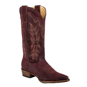 Stetson Womens Casey Wine Suede 13in Cowboy Boots