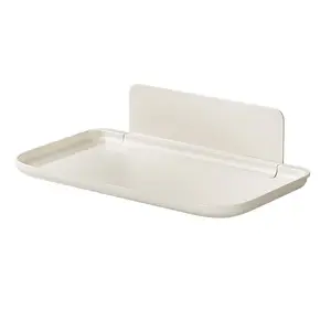 Wall-Mounted Foldable Rack Without Drilling, Durable Plastic Storage Shelf for Bathroom, Kitchen, Bedroom, Office, Modern Home Organizer