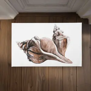 Begin Home Decor CODM21349H4ZYB 21 x 34 in. Coral Horse Conch Seashells Door Mat - Neutral Home Decor