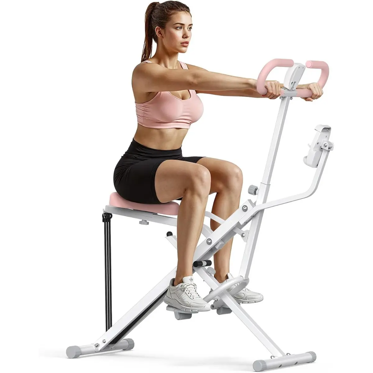 2-in-1 Foldable Rowing & Squat Machine - Adjustable Resistance, 350LB Capacity, Space-Saving Home Workout Equipment, Women's Glute Trainer, Compact Full-Body Fitness Gear, Rowing Machines