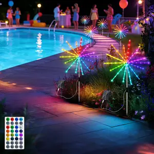 Solar lawn lights, ground-mounted meteor lights, running water lights, exploding stars, fireworks lights, garden lights. 268LED 86 modes with adjustable brightness. Suitable for courtyards, aisles, gardens, paths, parties, Christmas camping, etc.