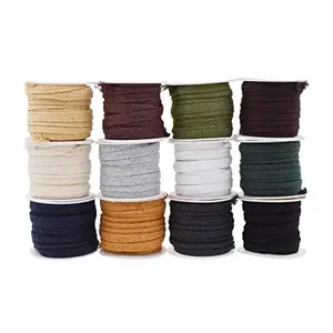 Mandala Crafts Flat Drawstring Cord for Drawstring Replacement, Soft Drawstring Cotton Draw Cord, 3/8 20 YDs Drawcord for Shorts Hoodie Sweatpants