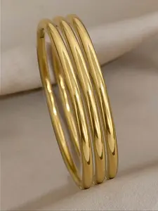 Stainless Steel Plain Bracelets in 1pc/3pcs/5pcs/8pcs Options, Durable Unisex Casual Jewelry Gift for All Occasions