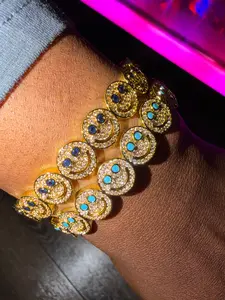 RJ Royalty Happy Times Smiley Bracelet Gold