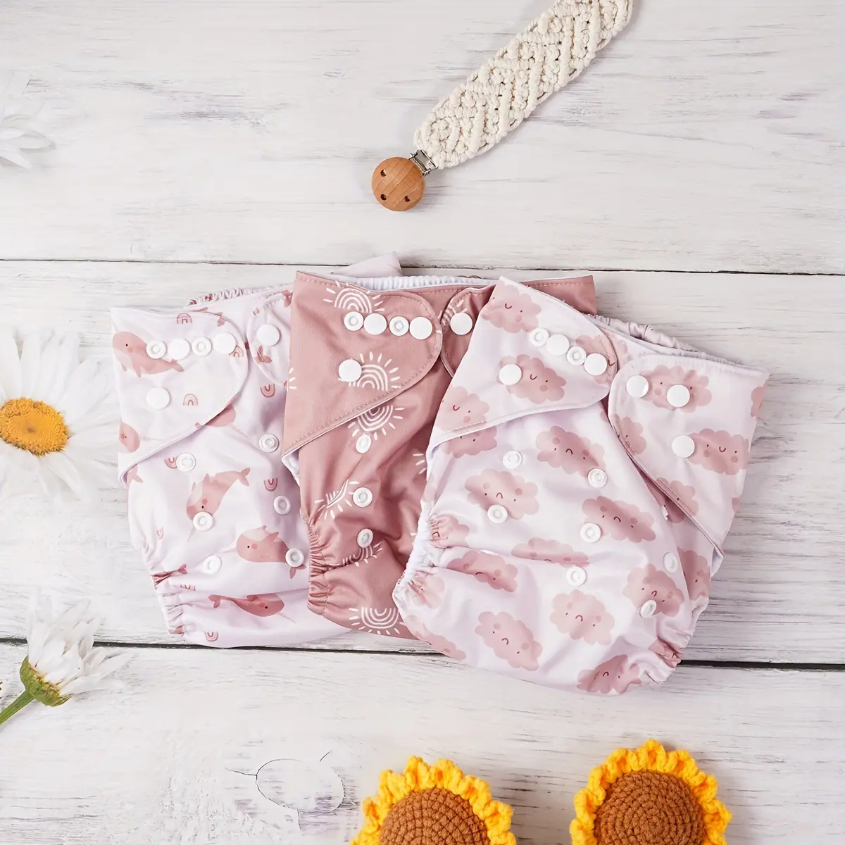 [Washable |     Reusable] 3pcs/SET Washable Reusable Baby Cloth Diapers |     Pocket Diapers for 3-15kg