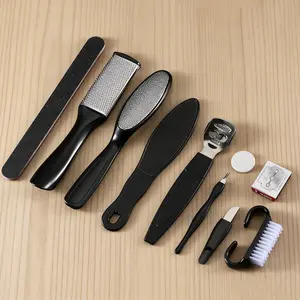 Professional Pedicure Foot File Set, 10 in 1 Stainless Steel Foot Scrubber Kit for Dead Skin Callus Removal, Foot Care Tools for Home Spa Use