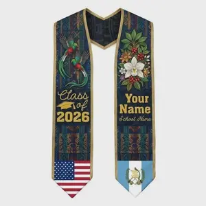 Personalized Guatemala Graduation Stoles/Sash, Class of 2026 stoles, Custom Guatemala Graduation Sash Graduation Stole, Gift for Women, Men