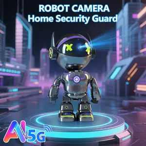 5MP HD Smart Phone Robot Camera, Indoor Cameras with Audio And Video, Security Cameras Wireless Outdoor Indoor, Pet Camera for Cat Dog, 360 Degree Night Vision Nanny Camera for Bedroom, Two Way Audio, Motion Detection, Gifts for Home Security