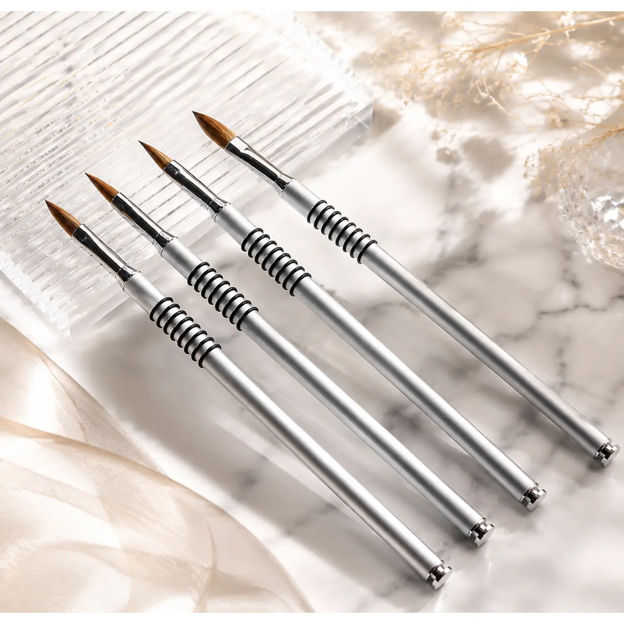 Professional Nail Art Tools & Brushes, Carving Crystal Nail Pen, Gold Mink Hair Nail Brush, Crystal Nail Extension Tools