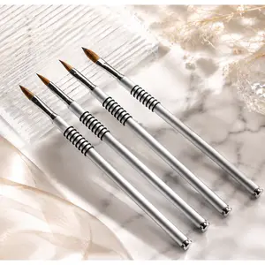 Professional Nail Art Tools & Brushes, Carving Crystal Nail Pen, Gold Mink Hair Nail Brush, Crystal Nail Extension Tools