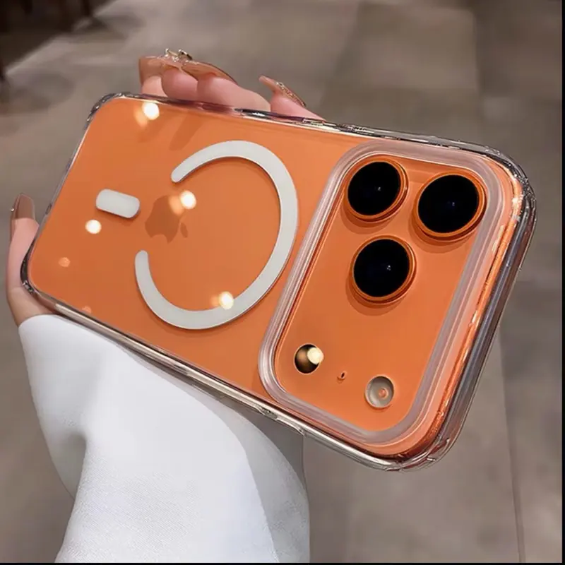 Offical Magnetic Wireless Charge Transparent Case for iPhone 17 Air 16 15 14 13 12 11 Pro Max Plus Shockproof Acrylic Hard Cover