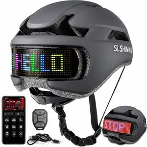 LED Screen Smart Bike Helmet with LED Light for Adults & The Young, Safety Cycling Bell Helmet for Mountain Bike, Road Bike, Electric Scooter, Skating &Skateboarding Holidays Gift