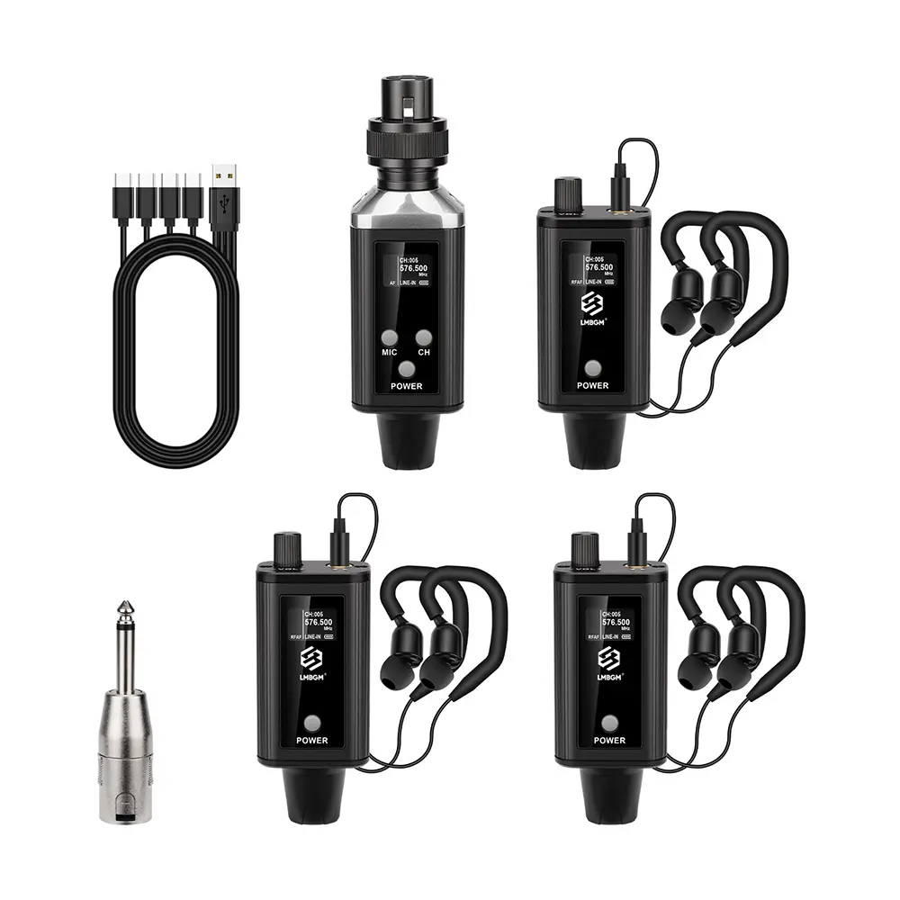 LMBGM A9  UHF Wireless In Ear Monitor System, USB Charging, 16 Signal Channels, XLR Interface, Audio Gain Adjustment