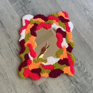 Abstract Punch Needle Wall Mirror
