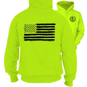Old Glory -  High Visibility Hoodie Work Gear Cotton Poly Premium Blend - Funny, Sarcastic Designs For Blue Collar Workers Fabric Menswear Sweatshirt