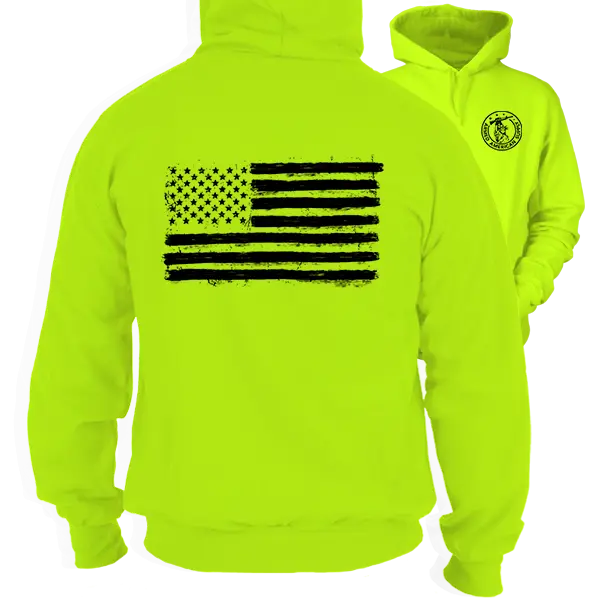 Old Glory -  High Visibility Hoodie Work Gear Cotton Poly Premium Blend - Funny, Sarcastic Designs For Blue Collar Workers Fabric Menswear Sweatshirt