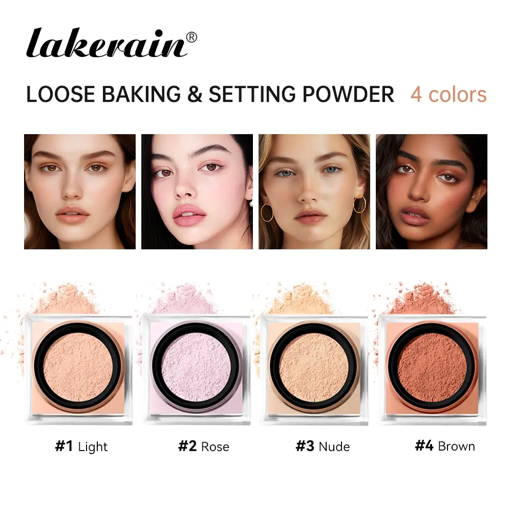 Baked Loose Setting Powder, Long-Lasting Oil Control, Matte Finish for Flawless Skin, Blurs Imperfections & Minimizes Pores, Lightweight Silky Smooth Texture, Skin-Blending & Breathable, Ideal for All Skin Types, Versatile Powder