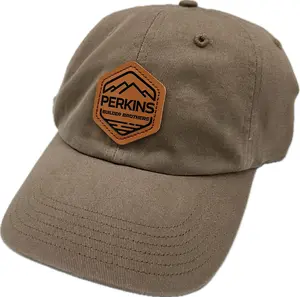 Debossed Faux Leather Patch - Richardson R55 "Dad...or Mom" Hat - Solid Driftwood - Perkins Builder Brothers