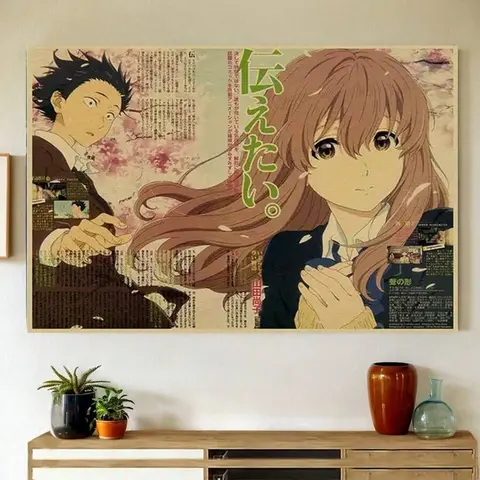 Unframed Waterproof Multicolor Anime Manga Kraft Paper Print - Home Decor Poster & Painting, Bedroom/Classroom Decoration, Kids' Wardrobe Wall Art Supplies