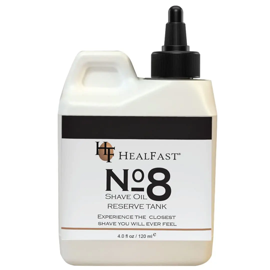 HealFast No 8 Reserve Tank Shave Oil - Premium Blend for Smooth Shave - Helps Prevent Razor Burn and Ingrown Hairs - Can be used Before & After Shave, 4 fl oz