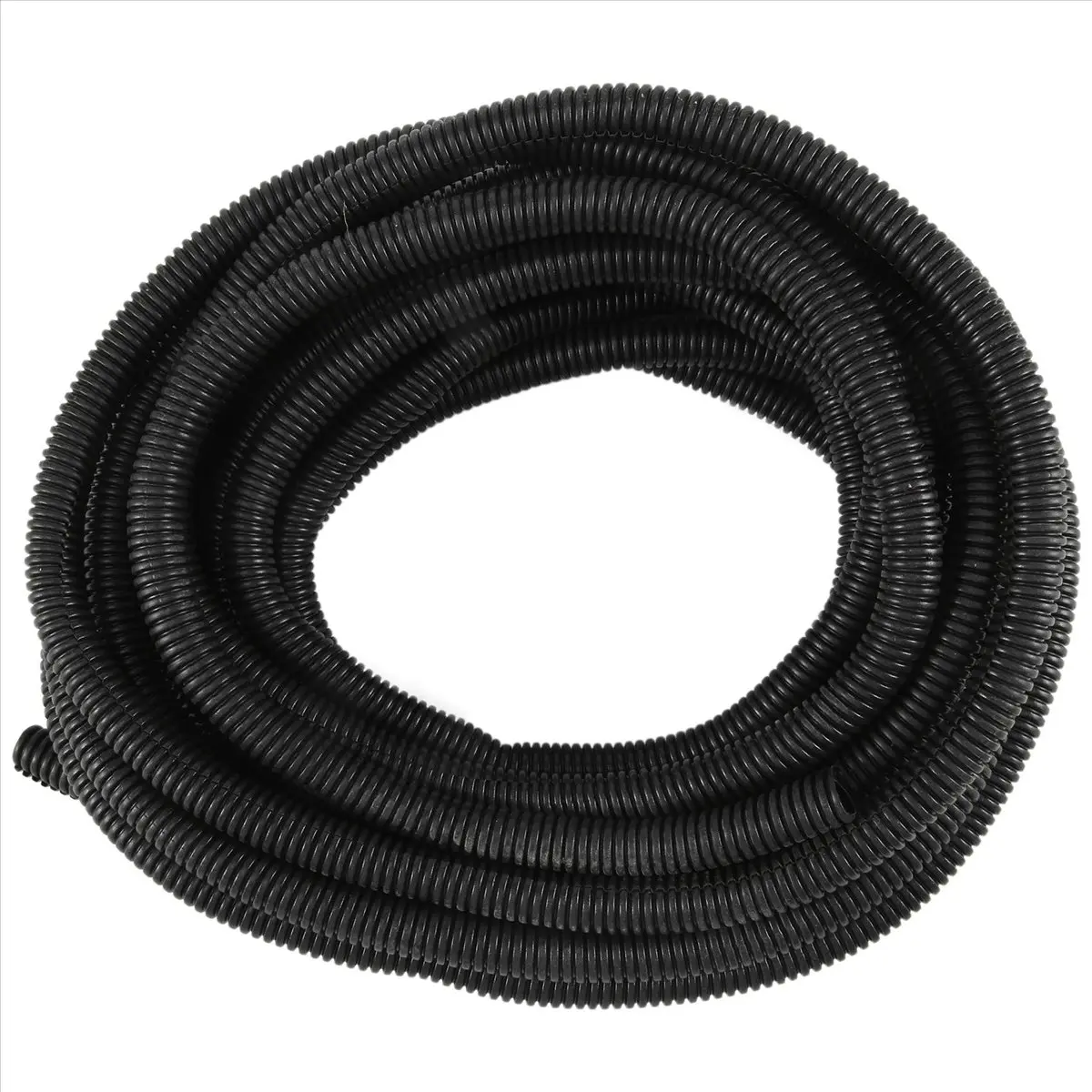 25 Ft Polyethylene Split Wire Loom Conduit - Black Cable Sleeve Tube, 1x Bellows for Automotive Wiring Installation, Easy to Install for Automotive & Motorcycle Handlebars