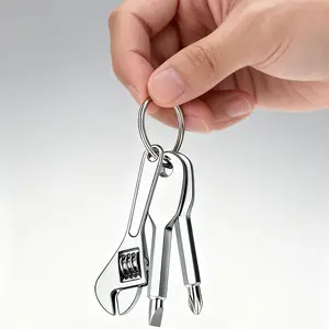 Mini keychain portable tool set 3PCS/6PCS, including a multifunctional wrench and screwdriver, suitable for camping gear, bicycles, furniture, and small appliance repairs. It is a creative gift for men.