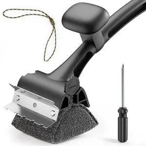 BBQ Grill Cleaner Brush  - Grill Brush Bristle Free with Replaceable Heads for Cast Iron/Stainless Steel Porcelain/Gas/Charcoal Grates, Safe Grill Brush for Outdoor Grill, Grill Scraper Cleaning Brush